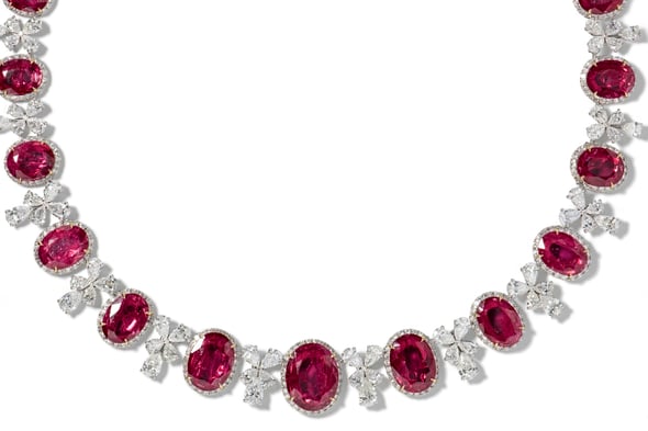 Mozambique no heat ruby necklace