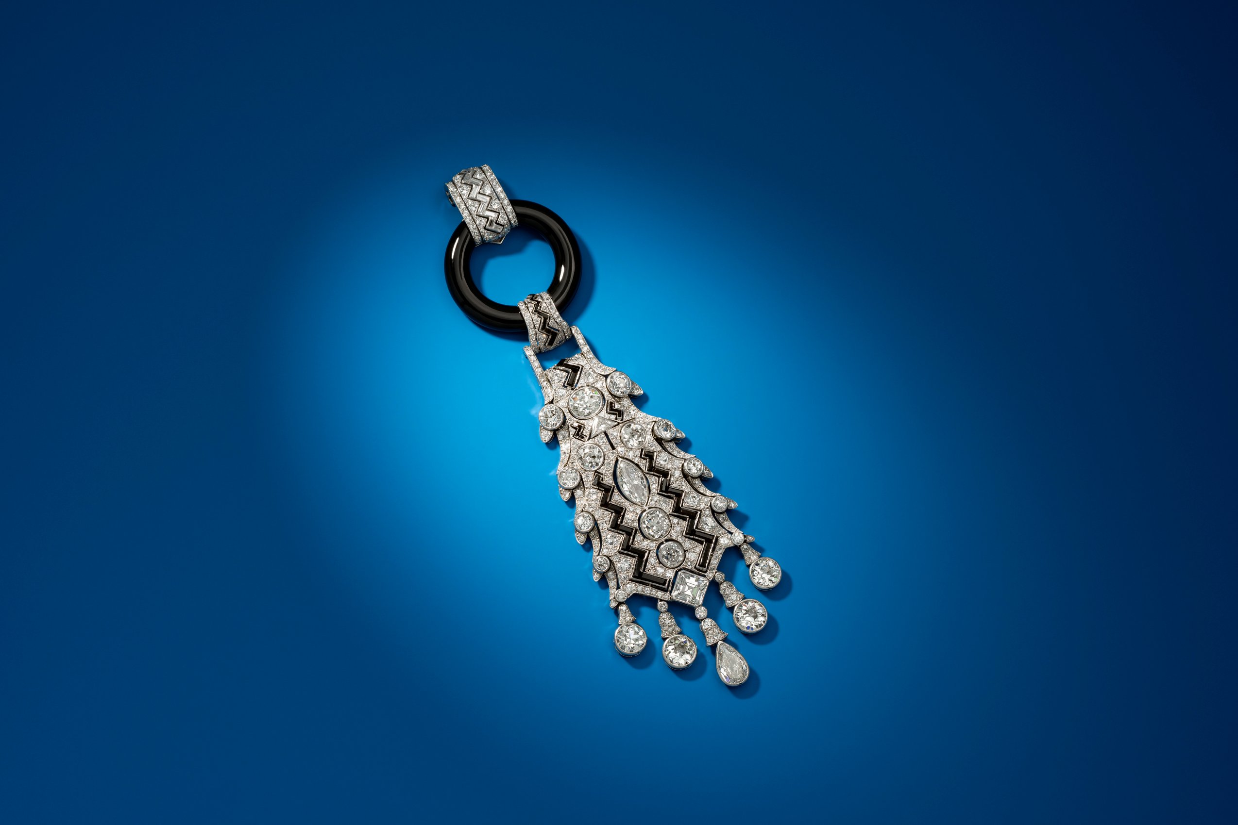 Blue_art deco pendant