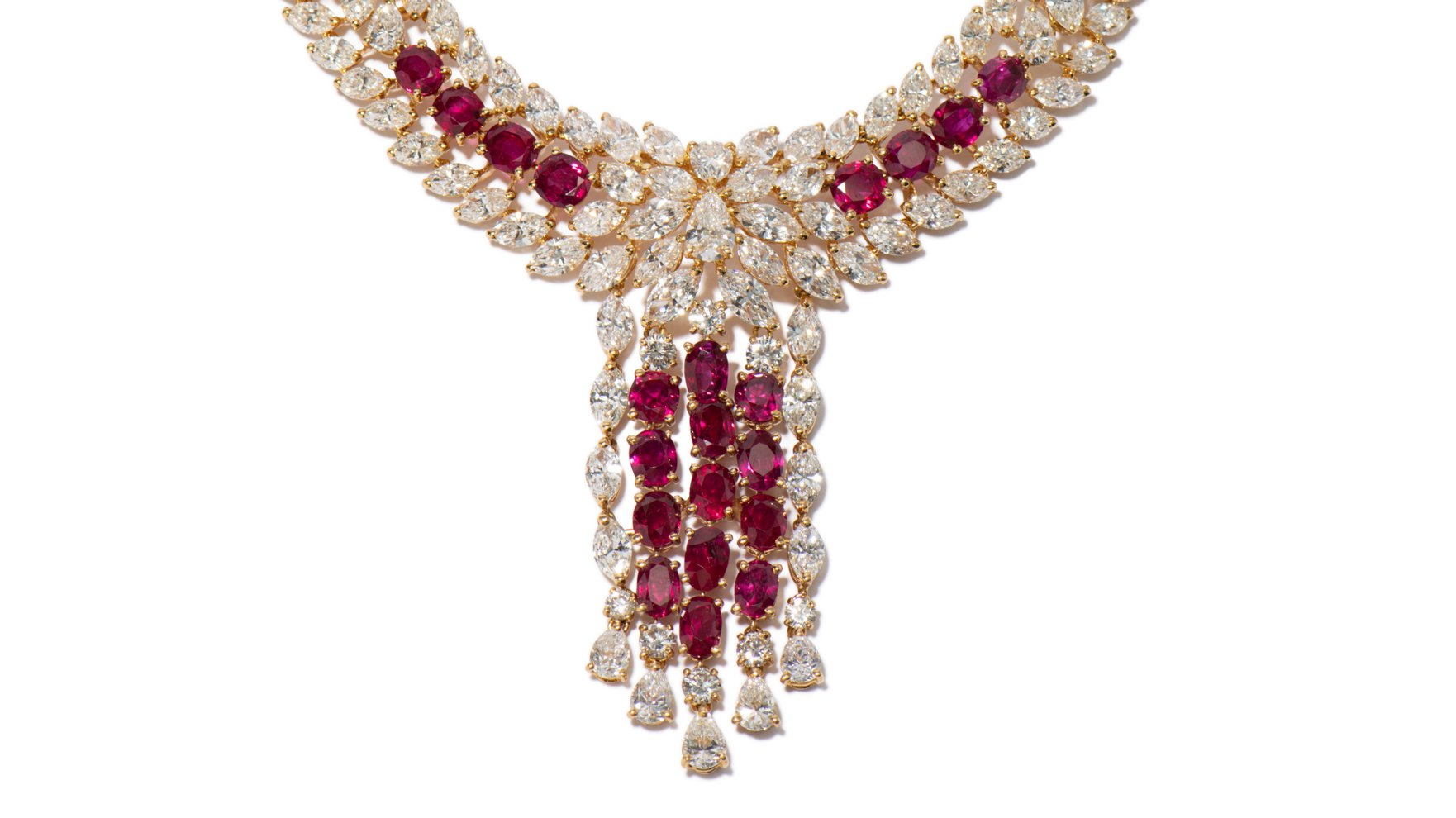 1990s Cartier ruby and diamond necklace