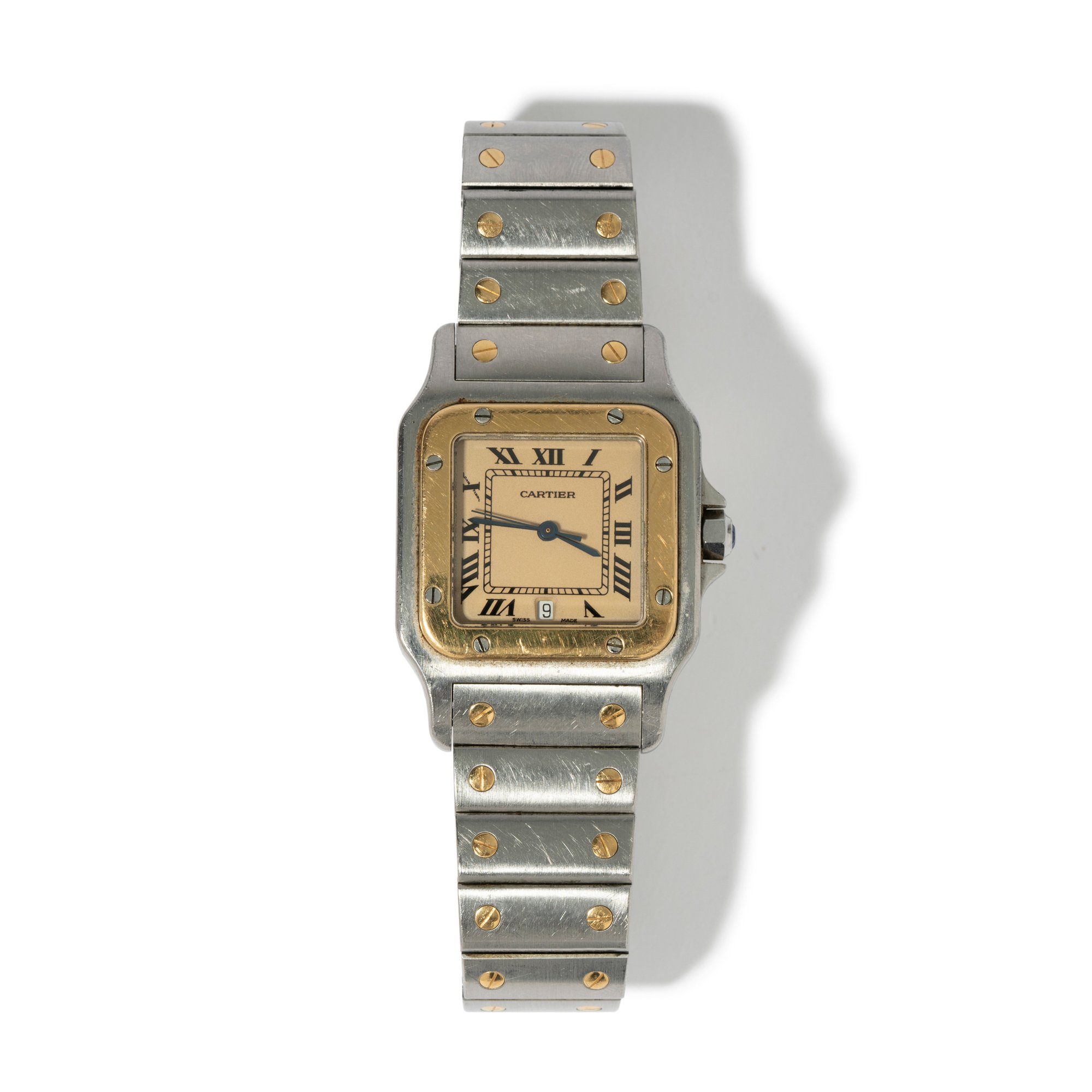 Vintage Cartier Santos watch with 18k yellow gold and steel - wago-121694
