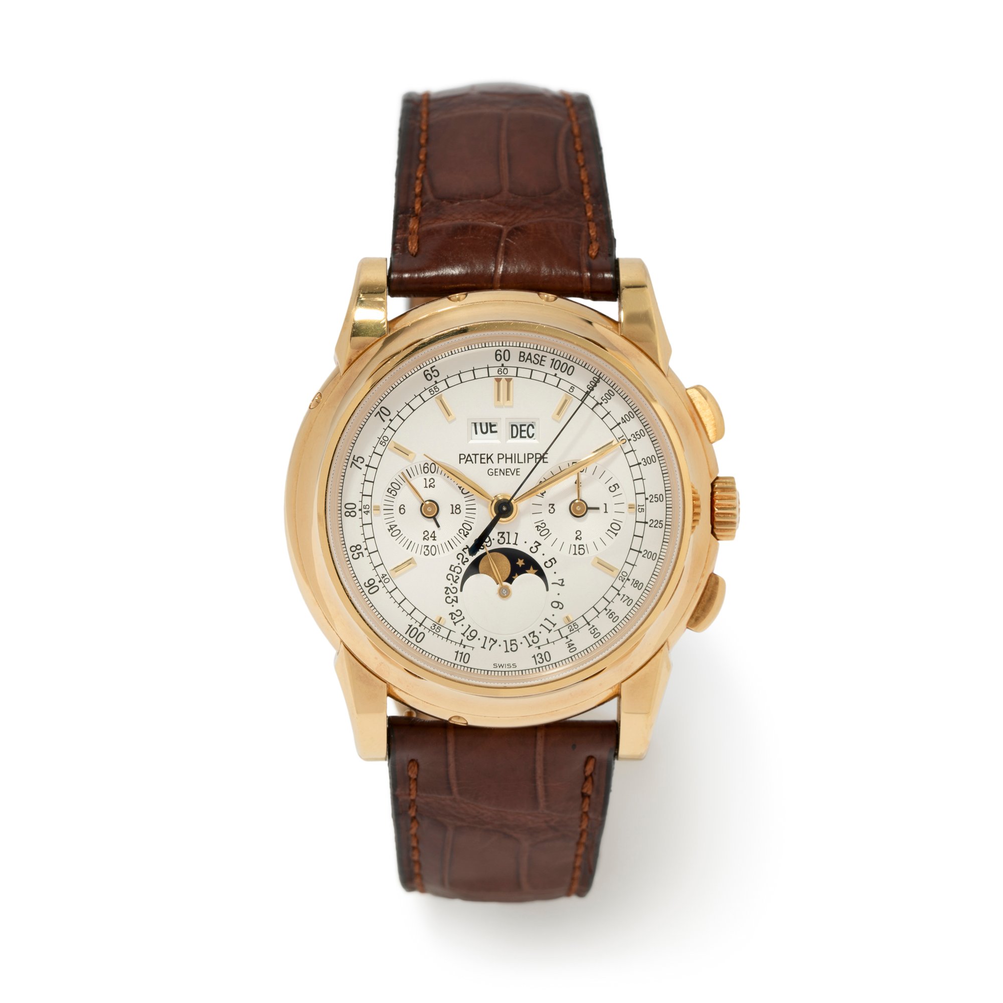 Vintage 18k yellow gold Patek Philippe Perpetual Calendar Chronograph Ref. 5970J with lunar phase - WAGO-125472