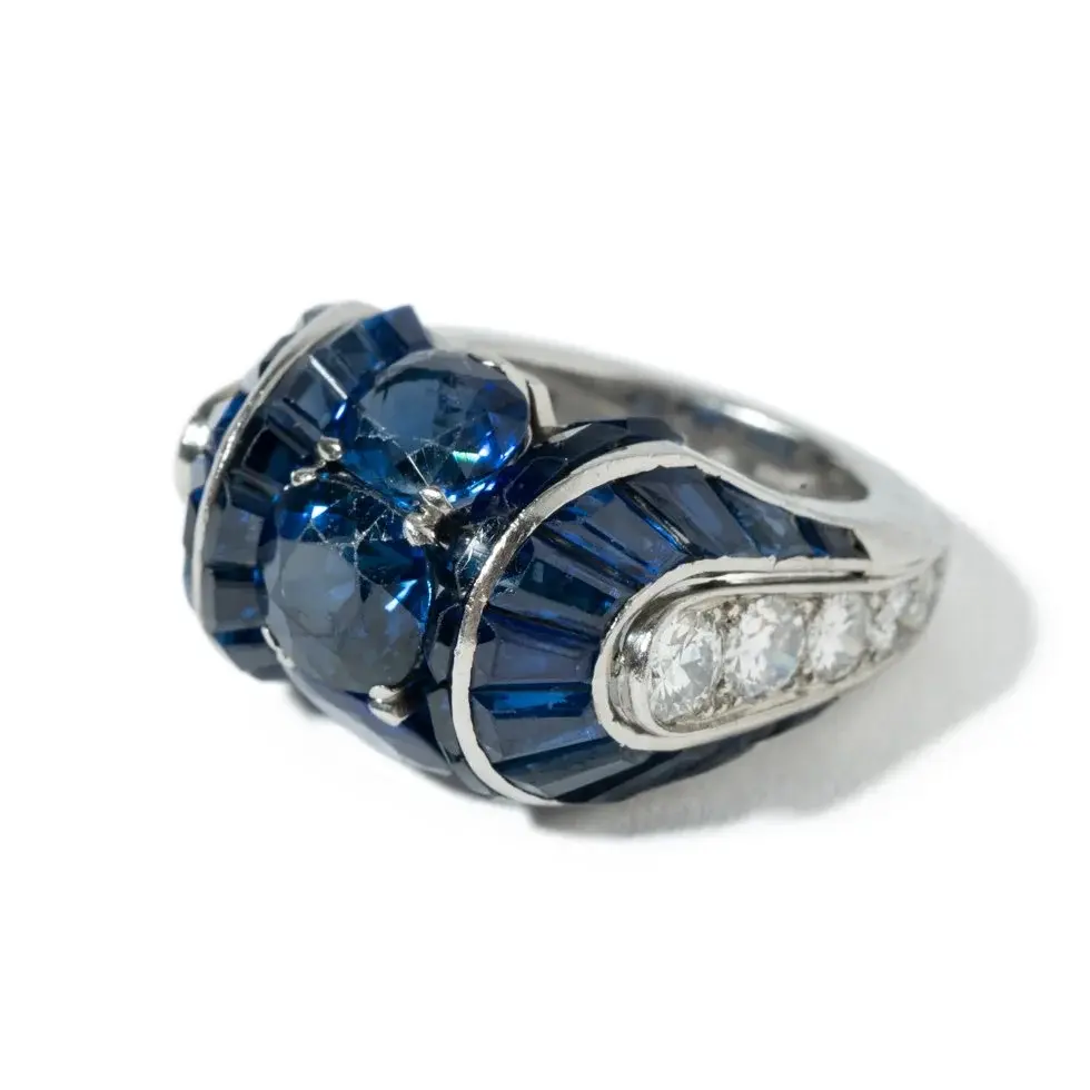  PLATINUM VAN CLEEF & ARPELS SAPPHIRE & R 