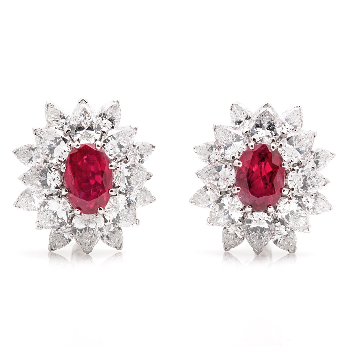 No heat Burmese ruby earrings